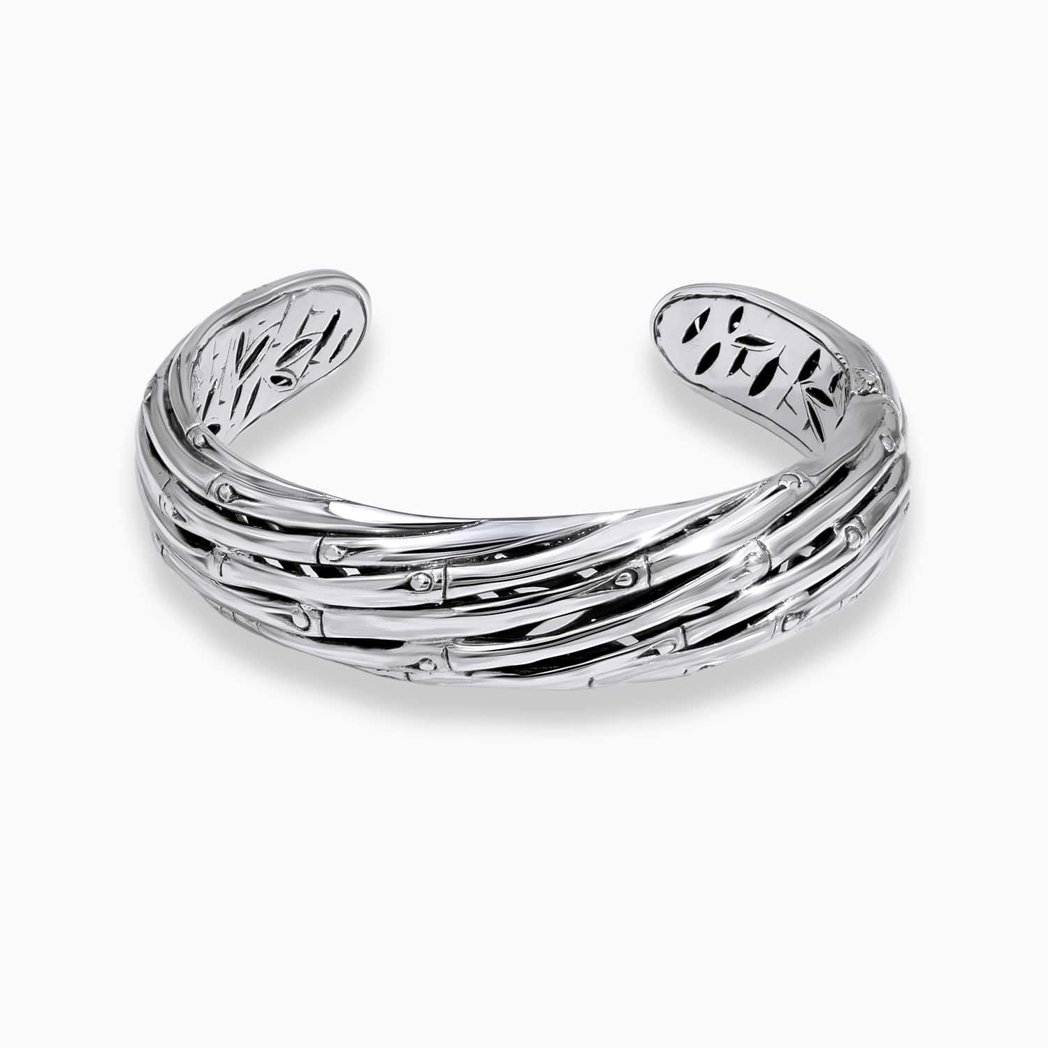 Bamboo Flow: Sterling Silver Bangle Bracelet