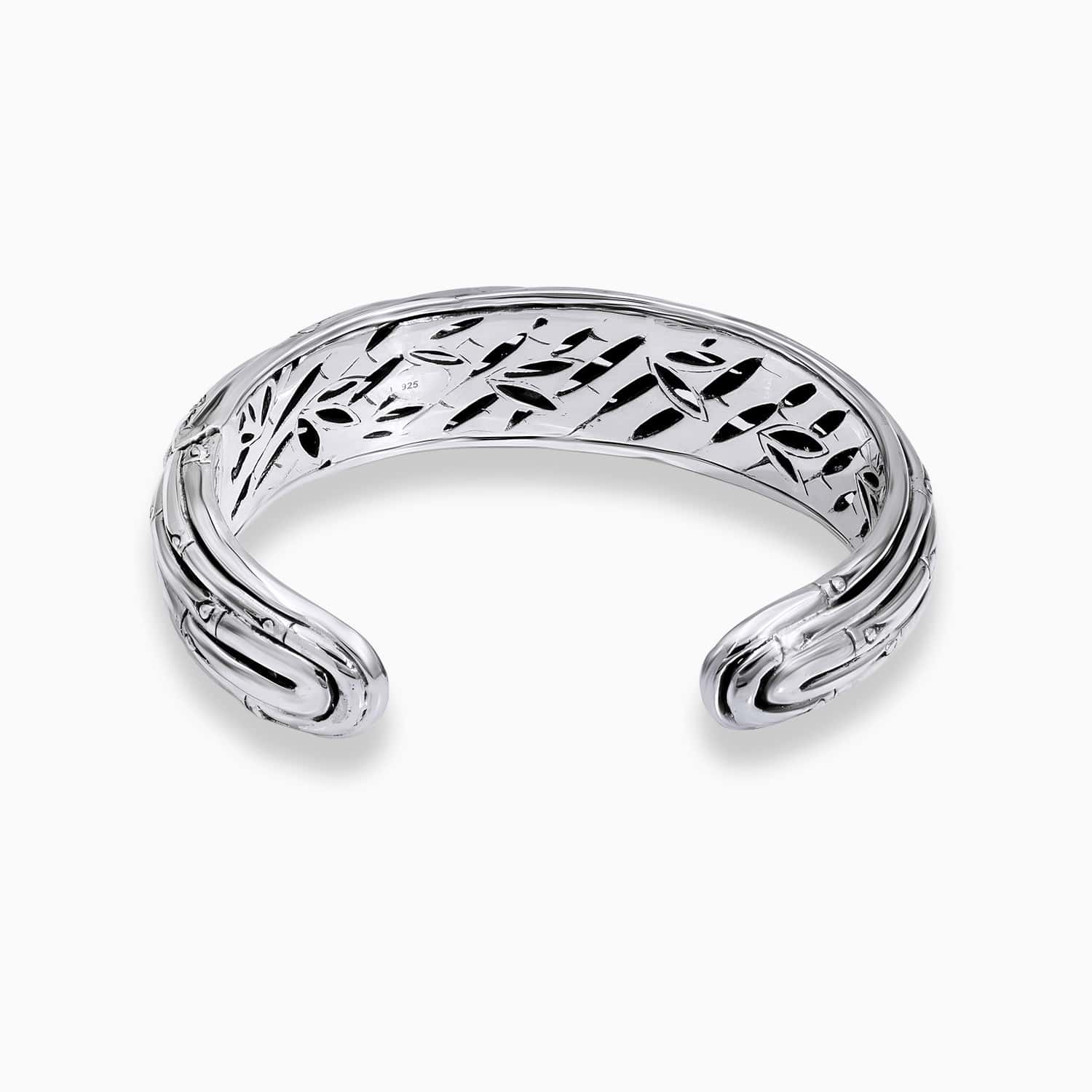 Bamboo Flow: Sterling Silver Bangle Bracelet