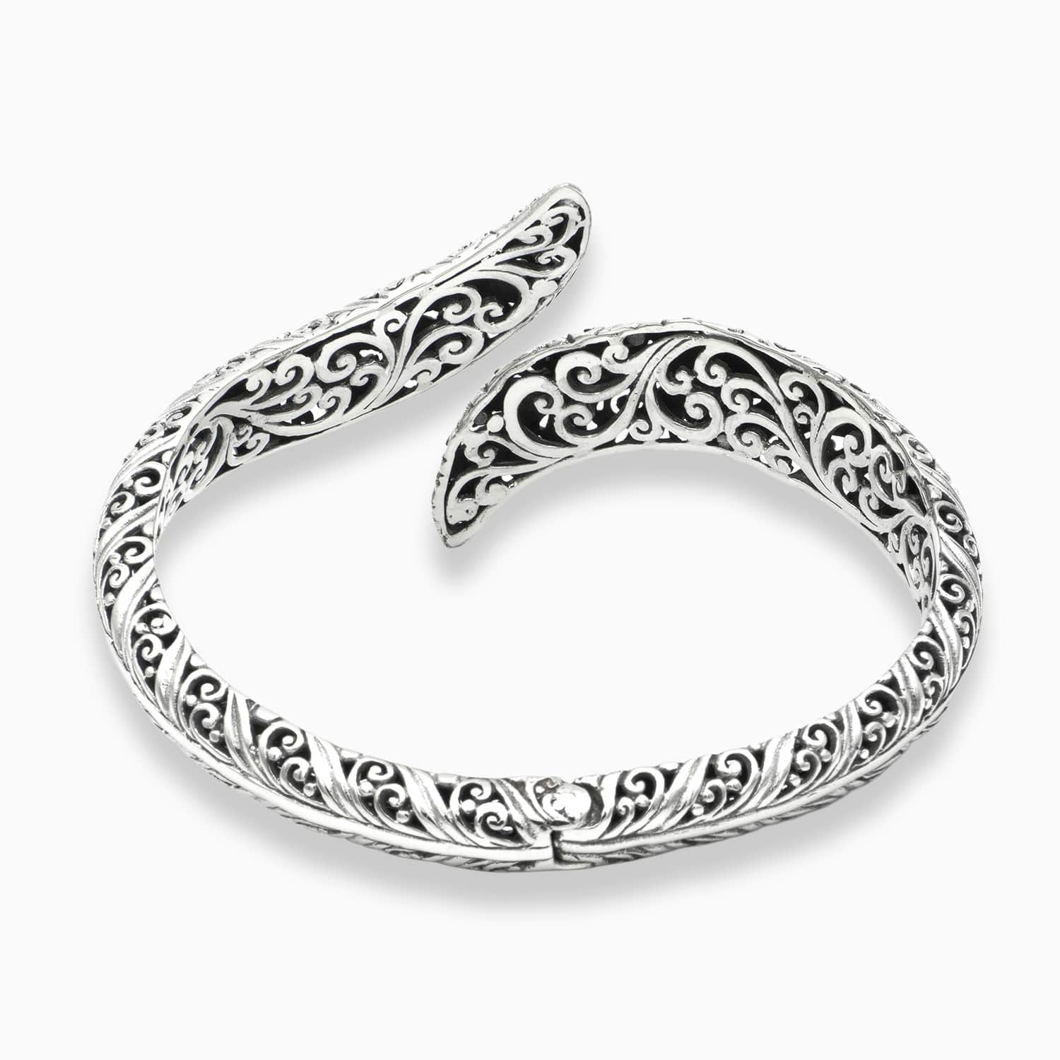 Feather Curve: Sterling Silver Bangle Bracelet