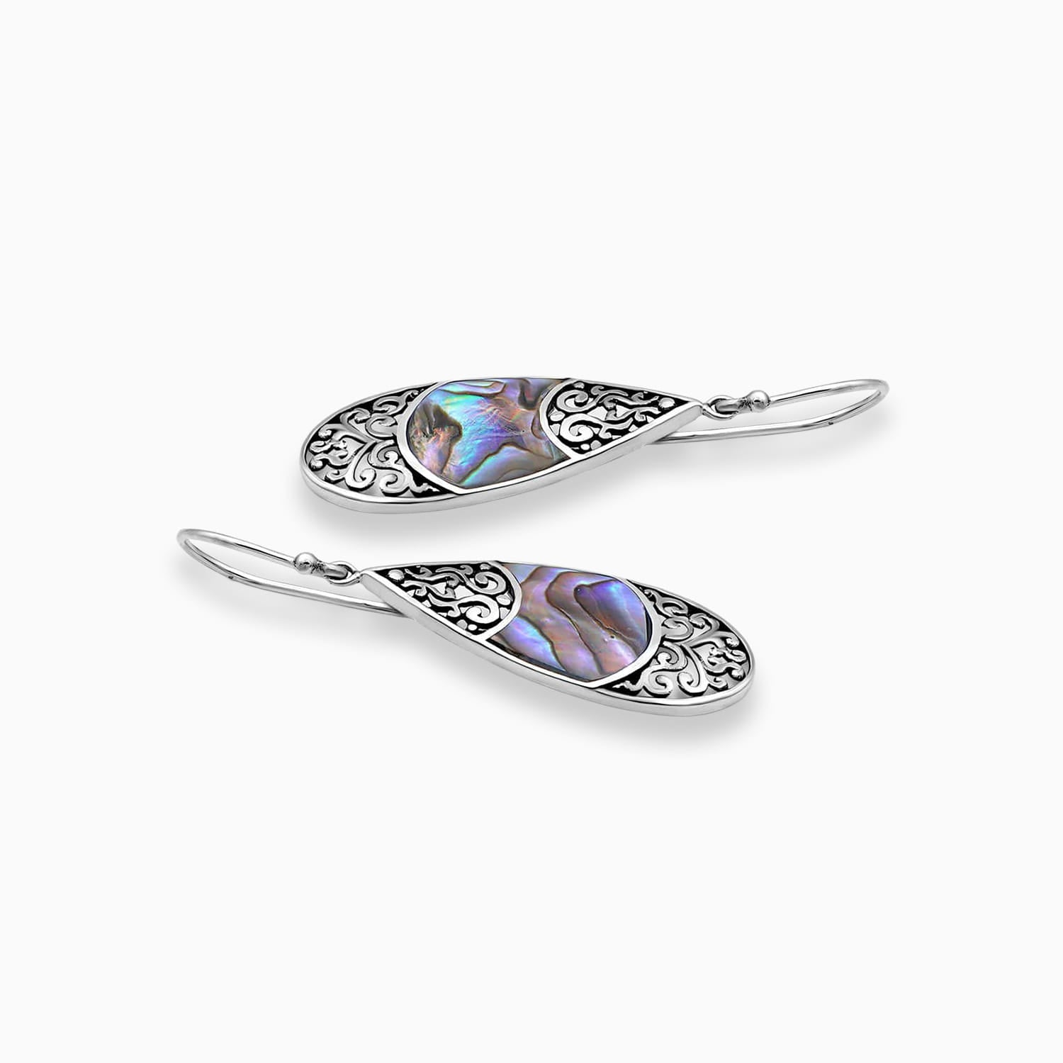 Artisanal Sterling Silver Abalone Earrings