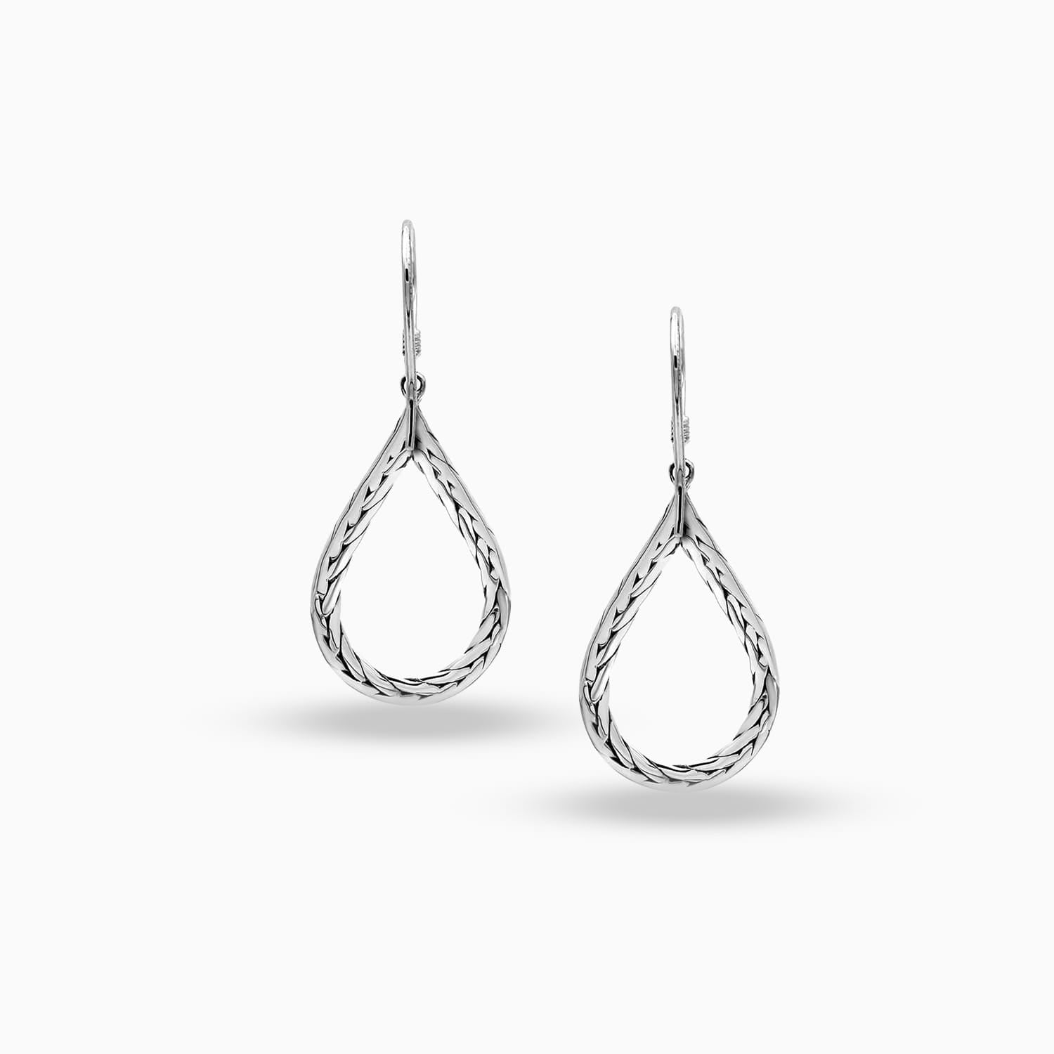 Artisanal Sterling Silver Pear Drop Earrings