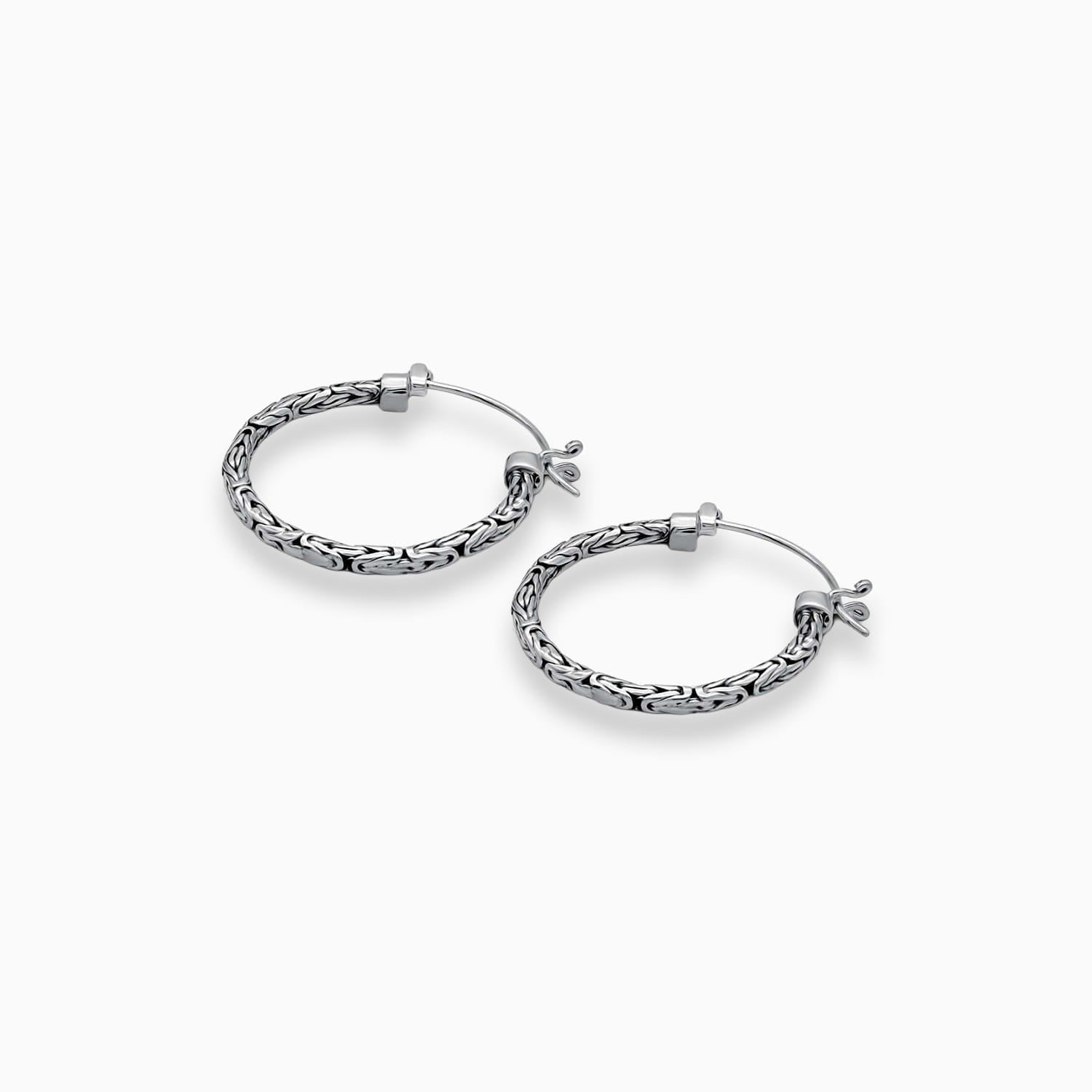 Artisanal Sterling Silver Hoop Earrings