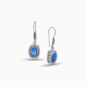 Blue Flash: Labradorite & Sterling Silver Drop Earrings