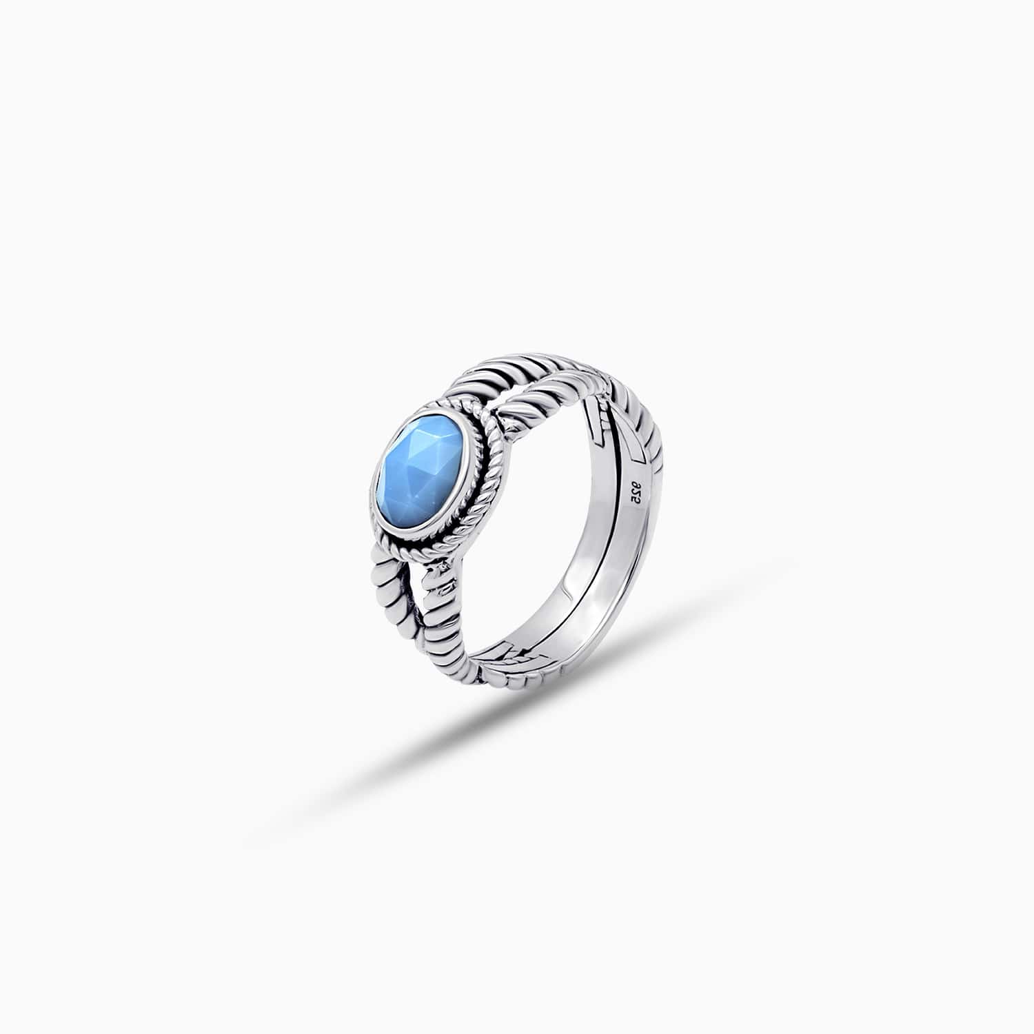 Blue Focus: Opal & Sterling Silver Ring