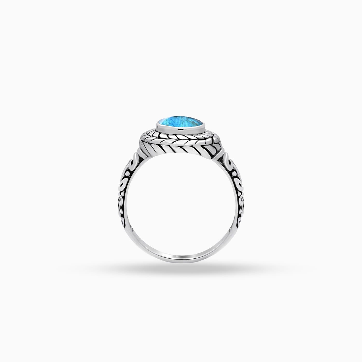 Blue Wreath: Labradorite Sterling Silver Ring