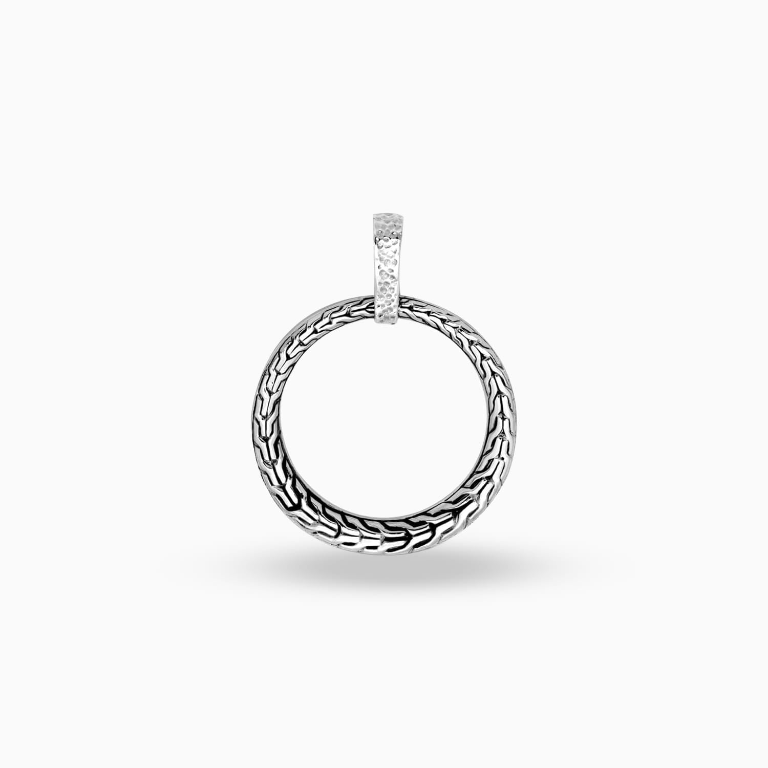 Bold Sterling Silver Circle Pendant