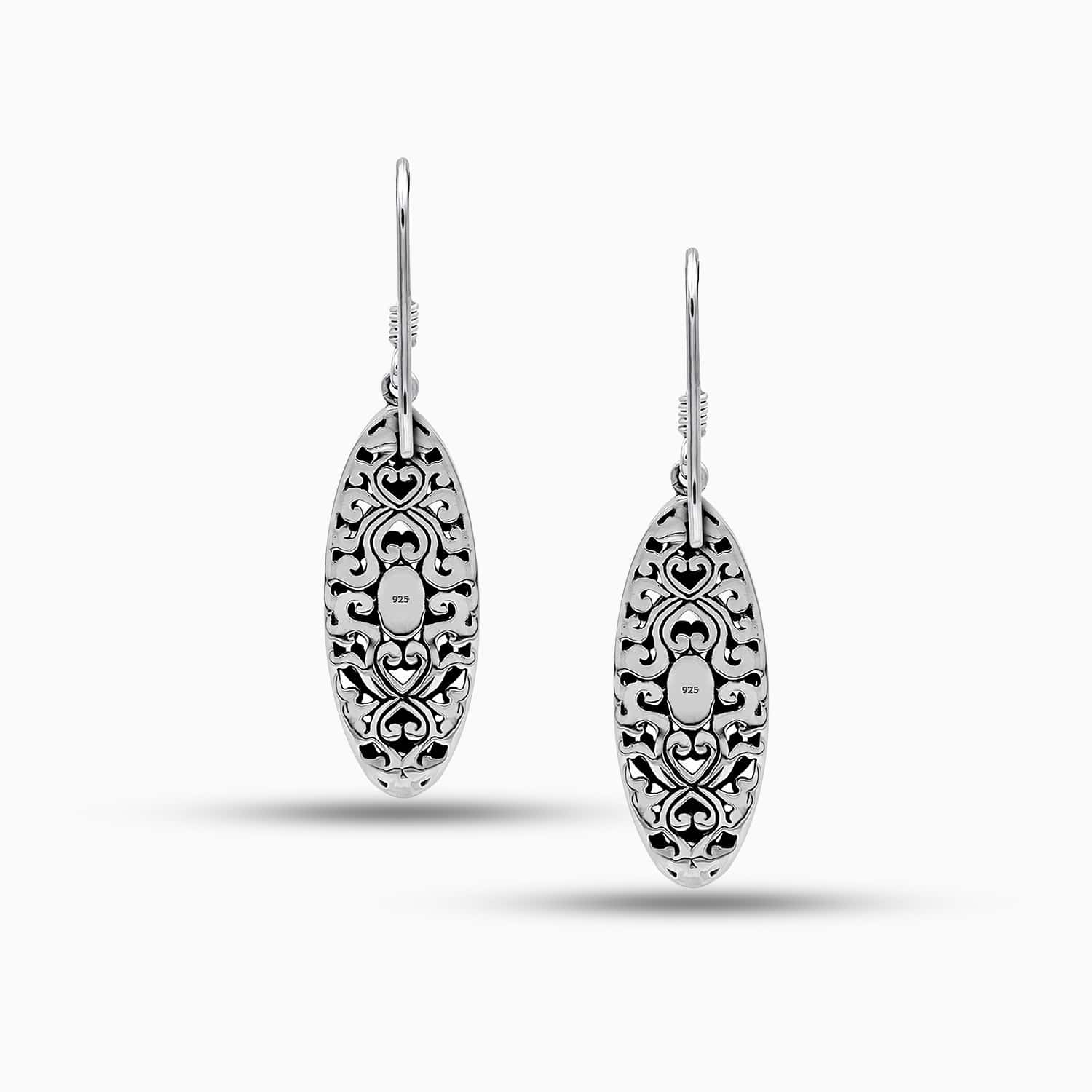 Elongated Grace: Sterling Silver Drop Earrings