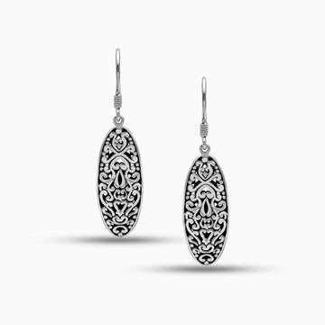 Elongated Grace: Sterling Silver Drop Earrings