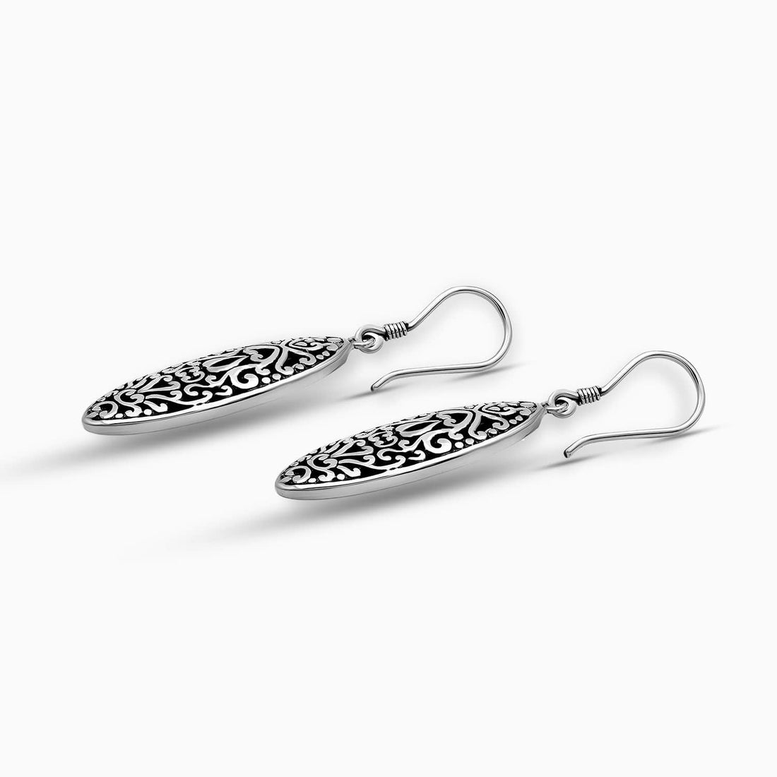 Elongated Grace: Sterling Silver Drop Earrings