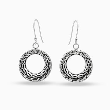 Endless Loop: Sterling Silver Drop Earrings