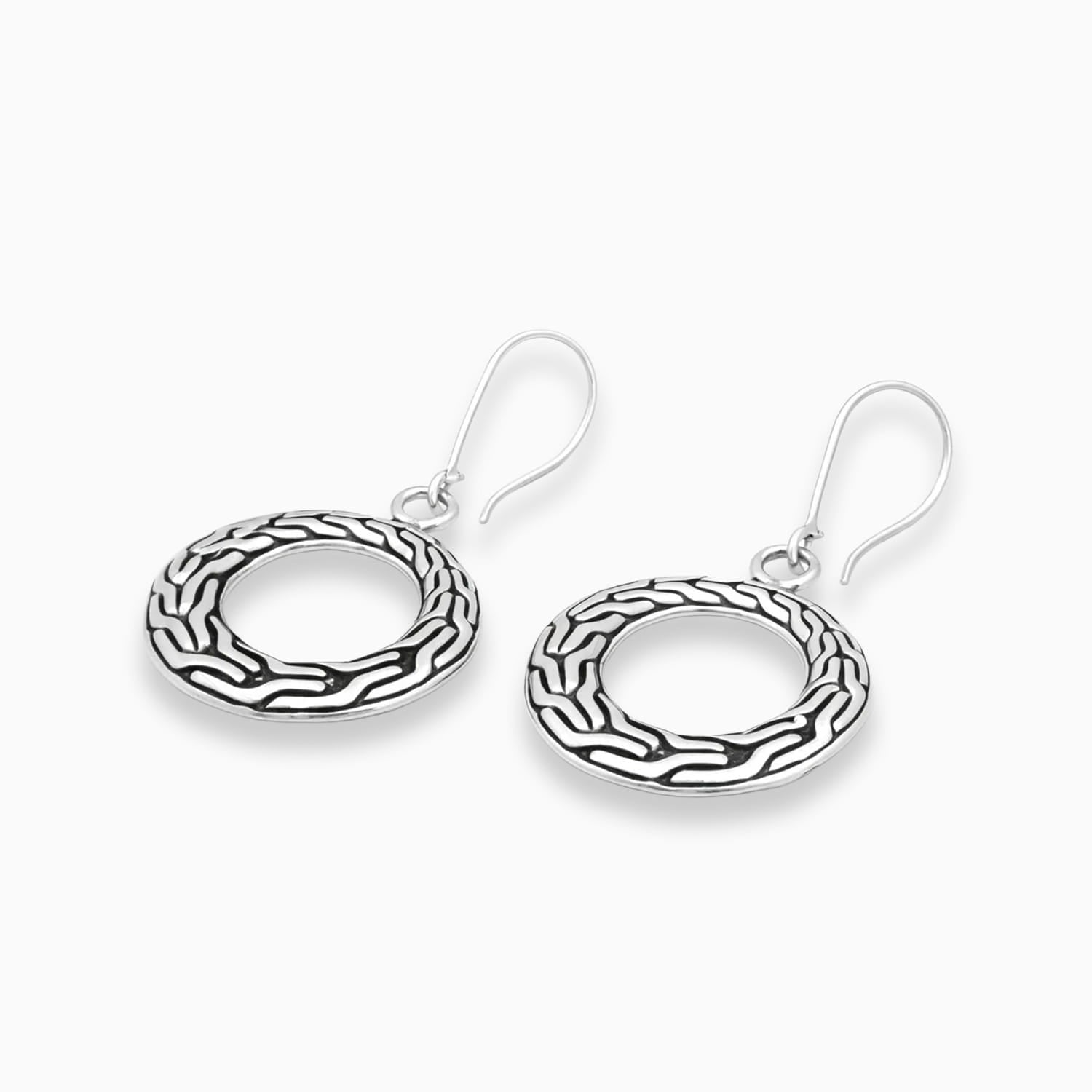 Endless Loop: Sterling Silver Drop Earrings