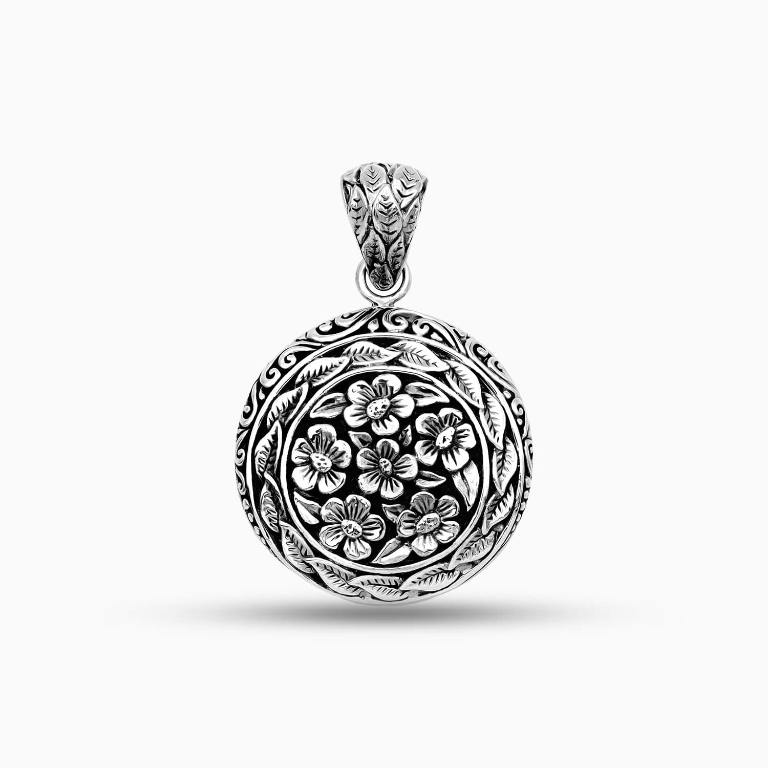 Floral Reverie: Sterling Silver Pendant
