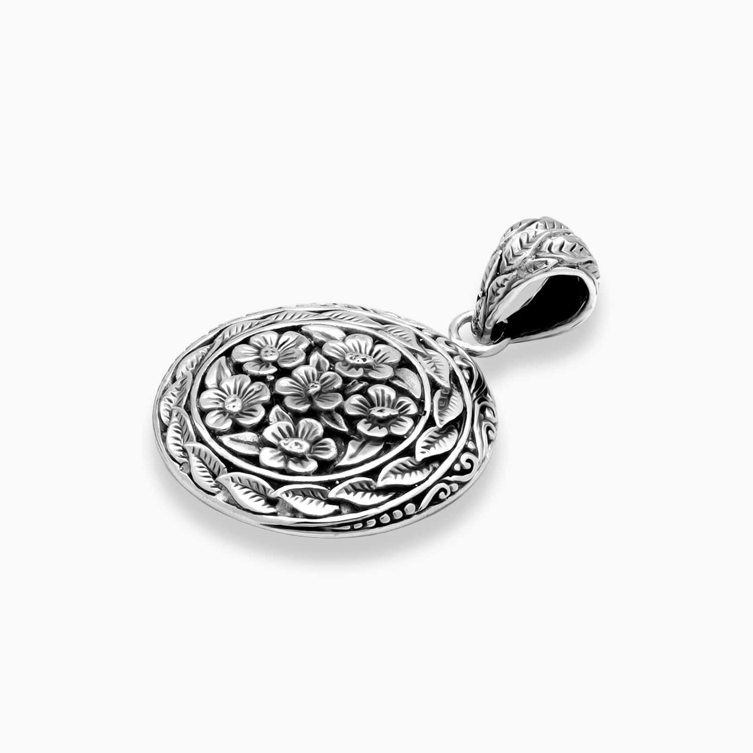 Floral Reverie: Sterling Silver Pendant