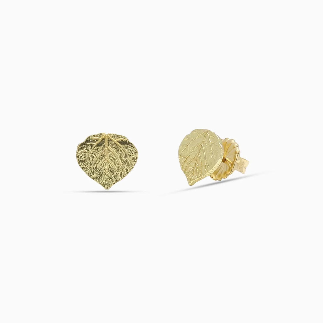 Leaf Stud Earrings in 18K Yellow Gold