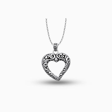 Ornate Heart: Sterling Silver Pendant