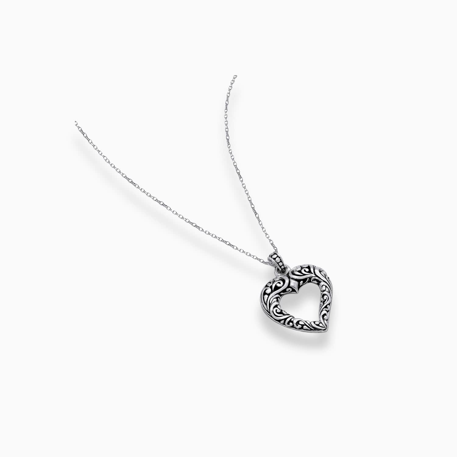 Ornate Heart: Sterling Silver Pendant