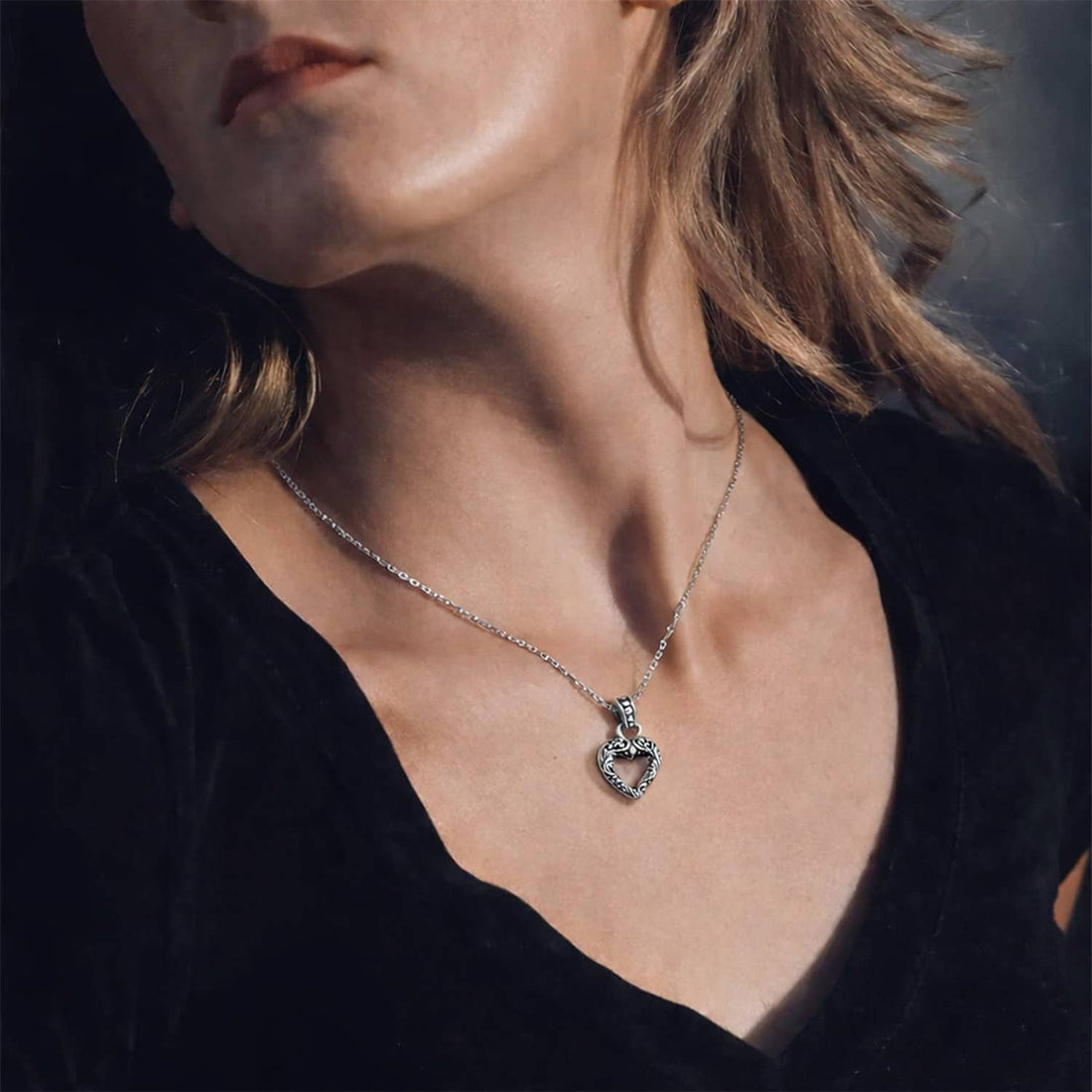 Ornate Heart: Sterling Silver Pendant