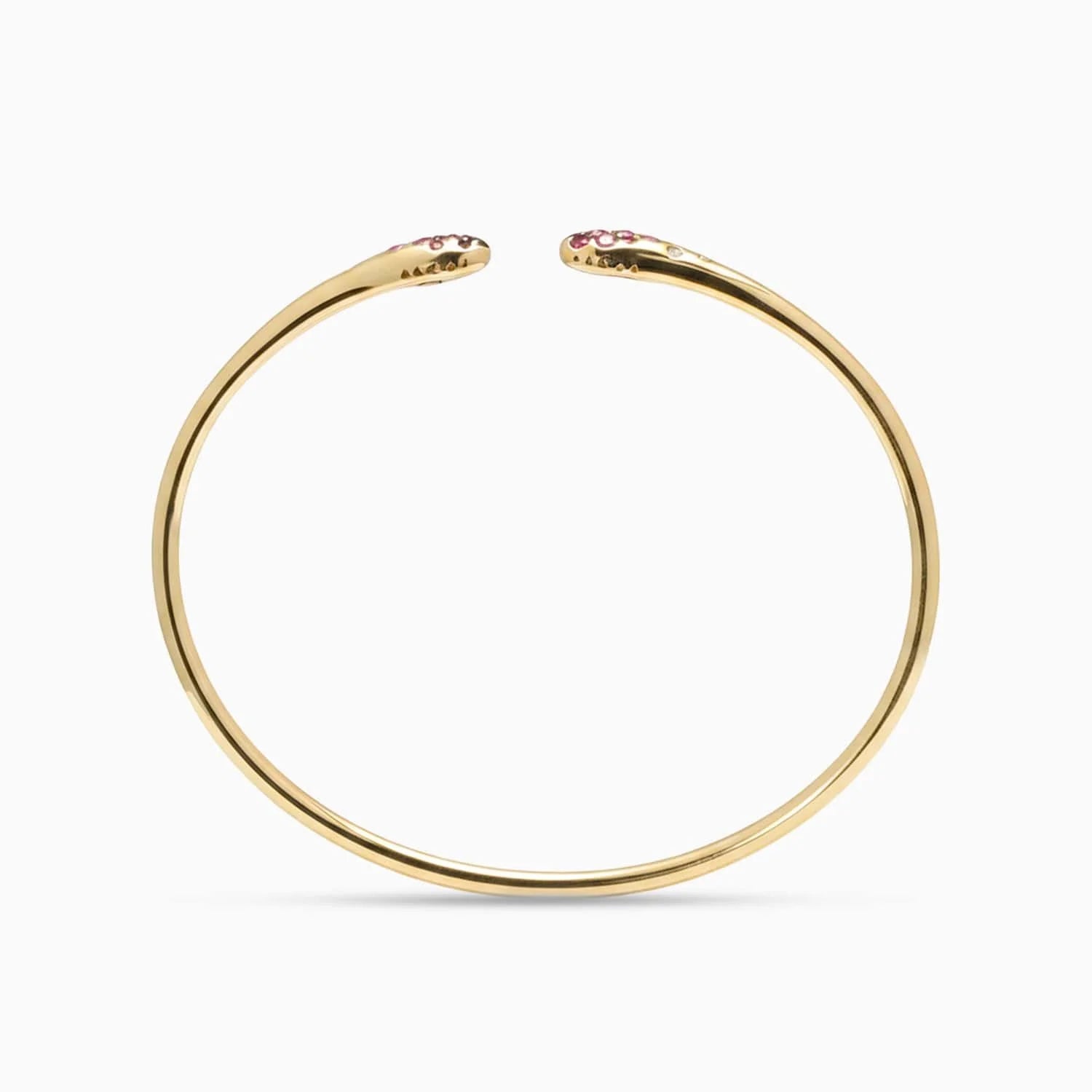 Ruby, Sapphire & Diamond Cuff Bracelet in 18K Yellow Gold