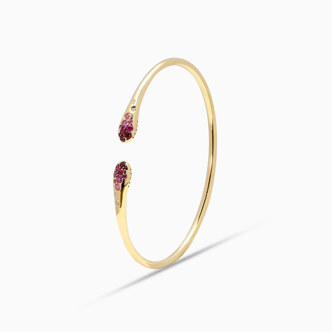 Ruby, Sapphire & Diamond Cuff Bracelet in 18K Yellow Gold