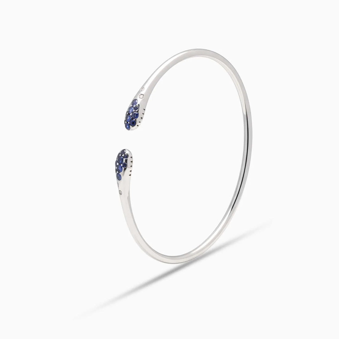 Sapphire & Diamond Cuff Bracelet in 18K White Gold