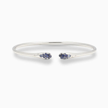 Sapphire & Diamond Cuff Bracelet in 18K White Gold