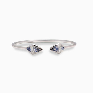 Sapphire & Diamond Cuff Bracelet in 18K White Gold