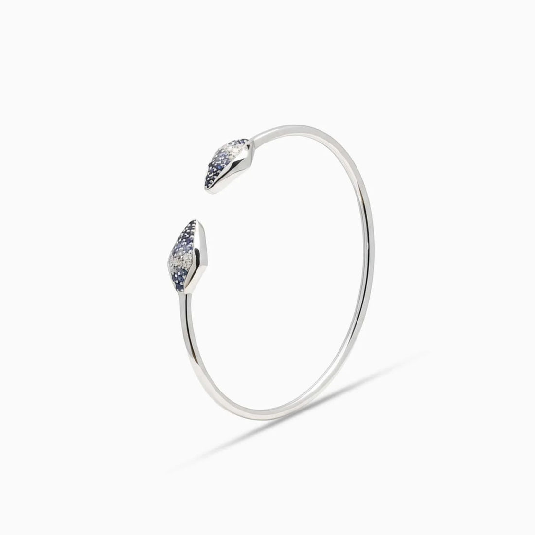 Sapphire & Diamond Cuff Bracelet in 18K White Gold