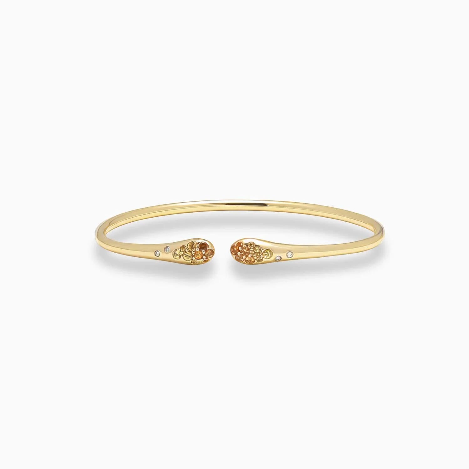 Sapphire & Diamond Cuff Bracelet in 18K Yellow Gold