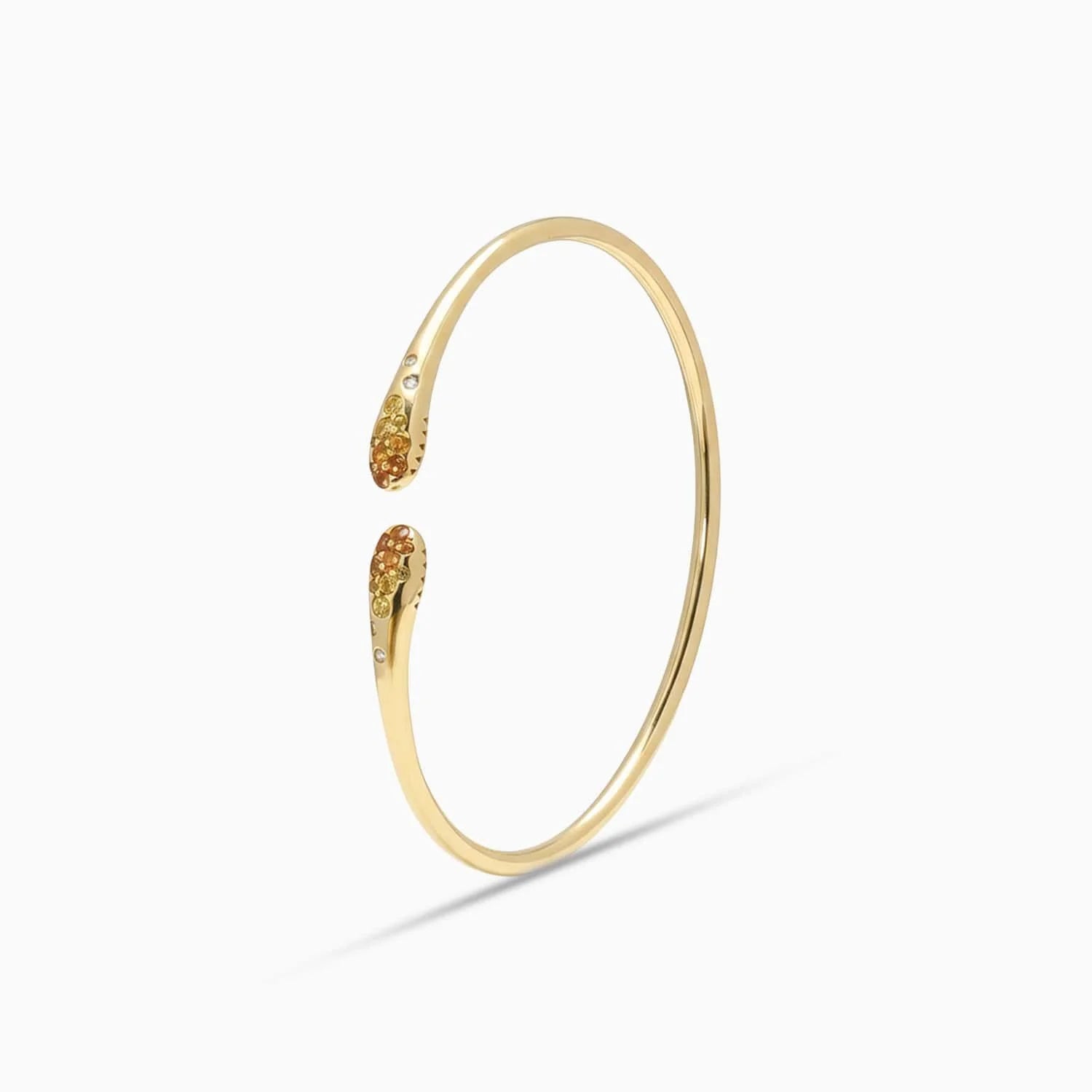 Sapphire & Diamond Cuff Bracelet in 18K Yellow Gold
