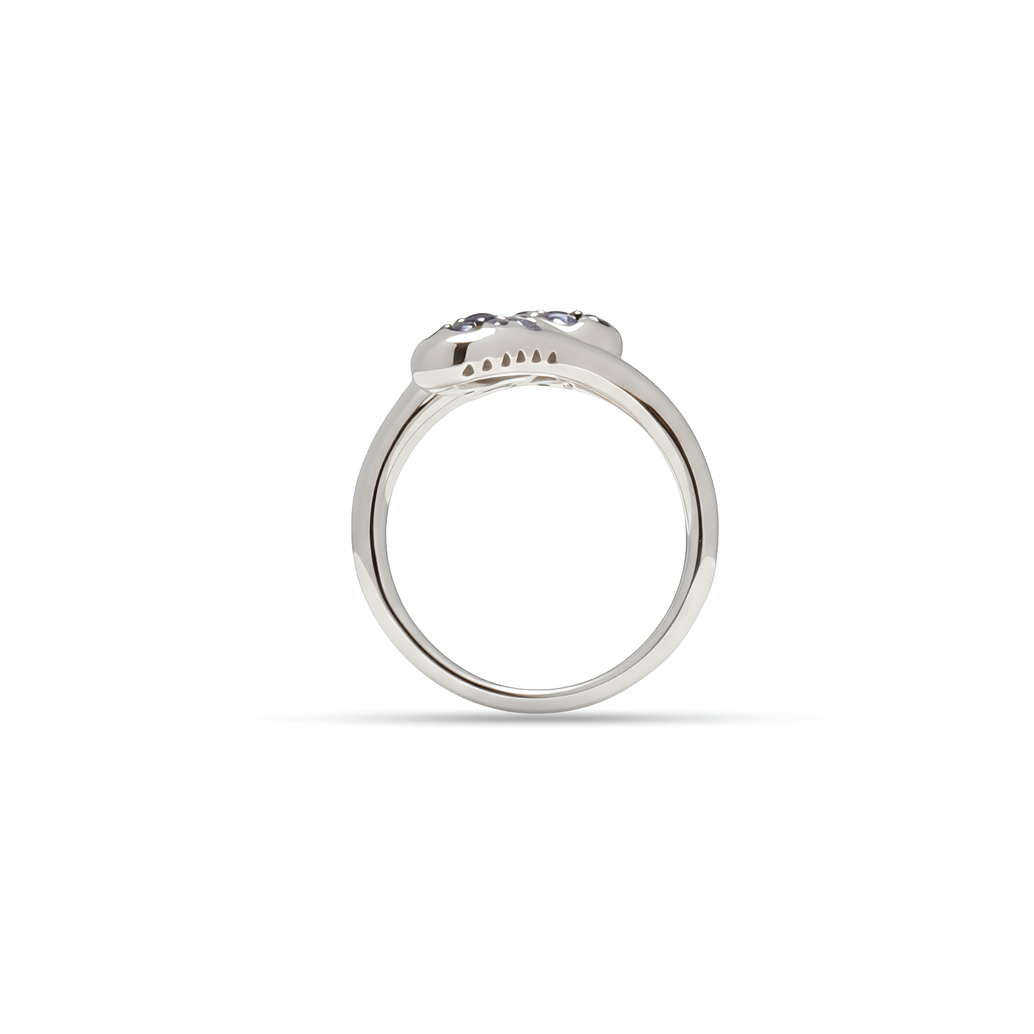 Sapphire & Diamond  Bypass Ring in 18K White Gold