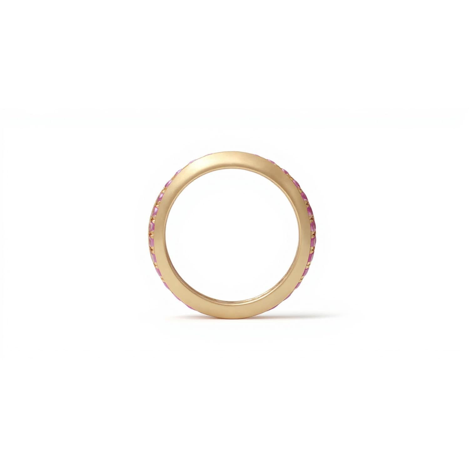 Pink Sapphire Wavy Ring in Matte 18K Rose Gold