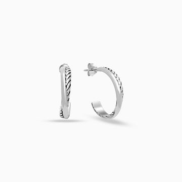 Silver Line: Sterling Silver Hoop Earrings