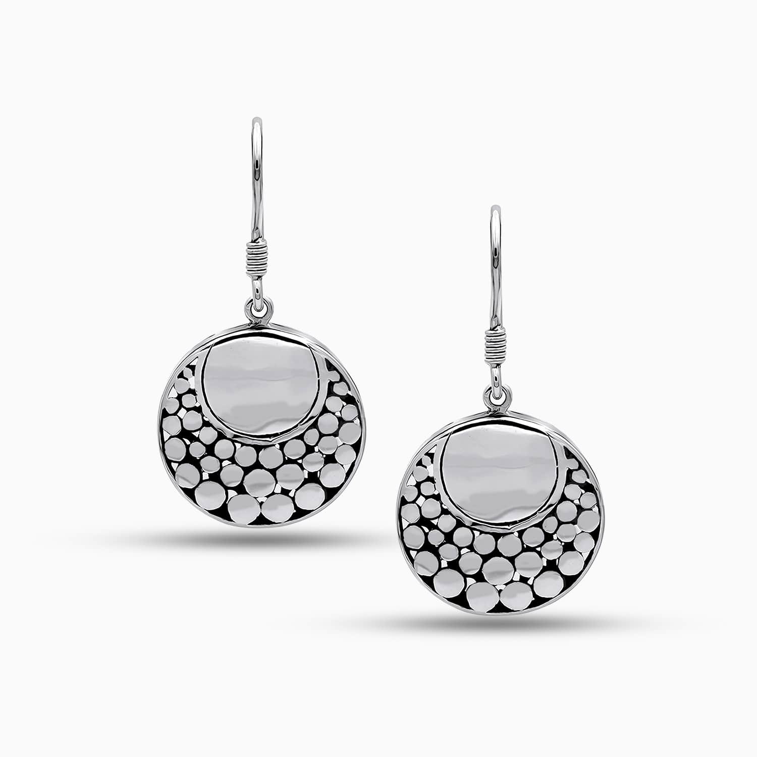 Silver Orbit: Sterling Silver Drop Earrings