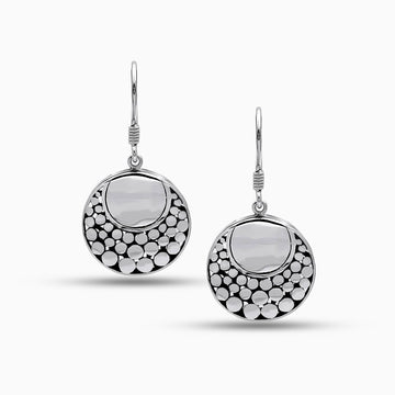 Silver Orbit: Sterling Silver Drop Earrings