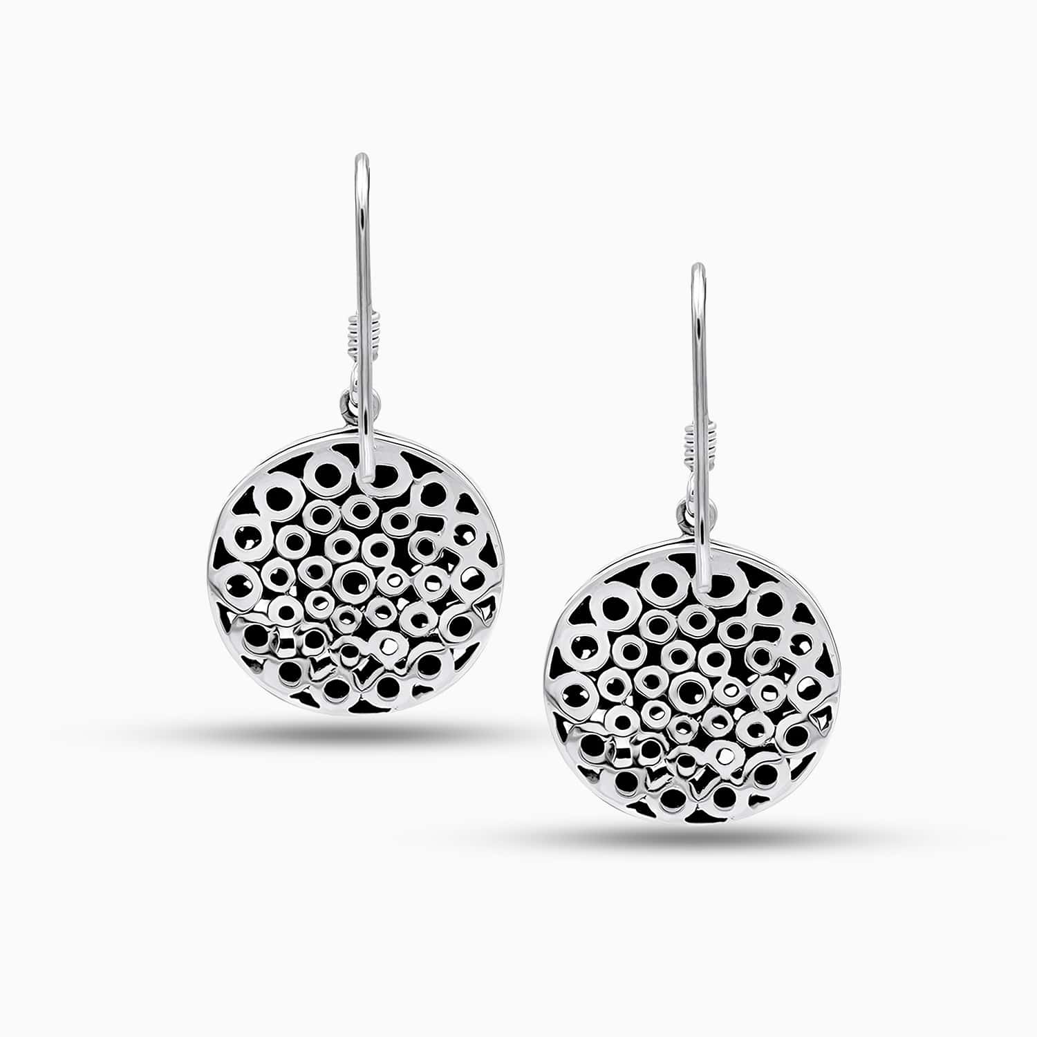 Silver Orbit: Sterling Silver Drop Earrings