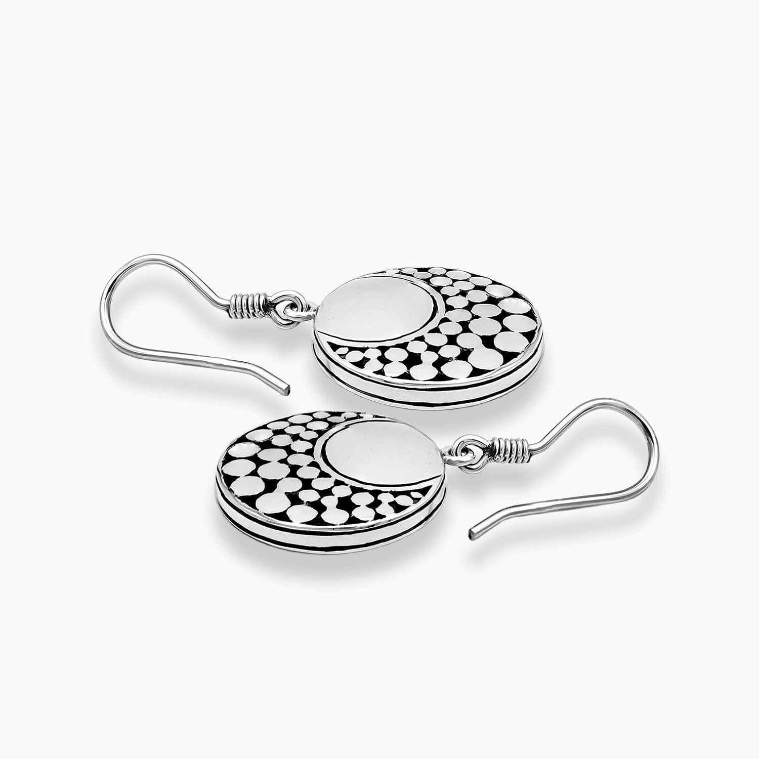 Silver Orbit: Sterling Silver Drop Earrings