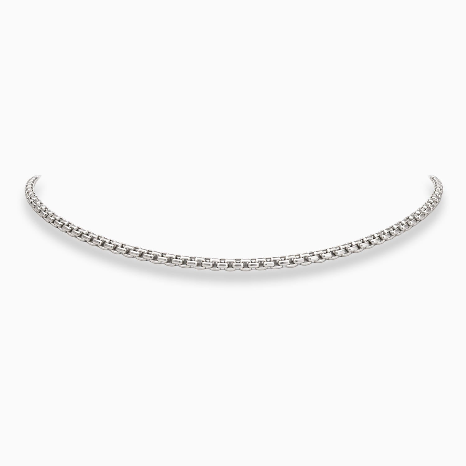 Solid Line: Sterling Silver Box Chain Necklace