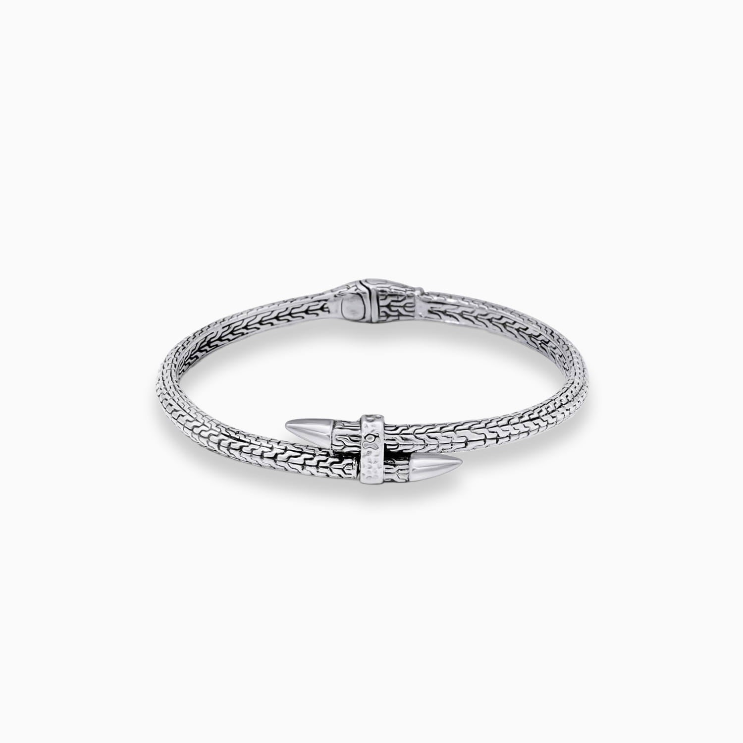 Spear Link: Sterling Silver Bangle Bracelet