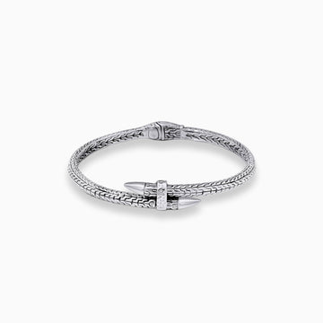 Spear Link: Sterling Silver Bangle Bracelet