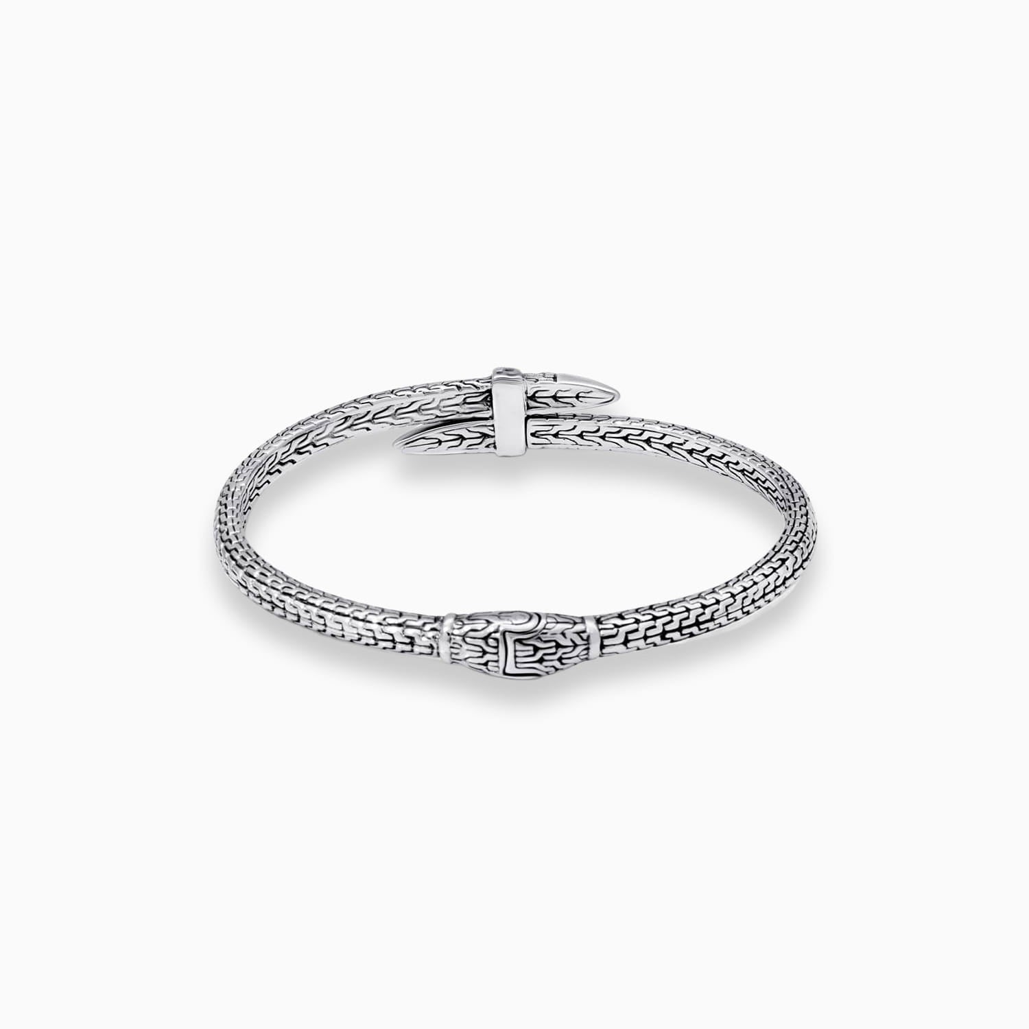 Spear Link: Sterling Silver Bangle Bracelet