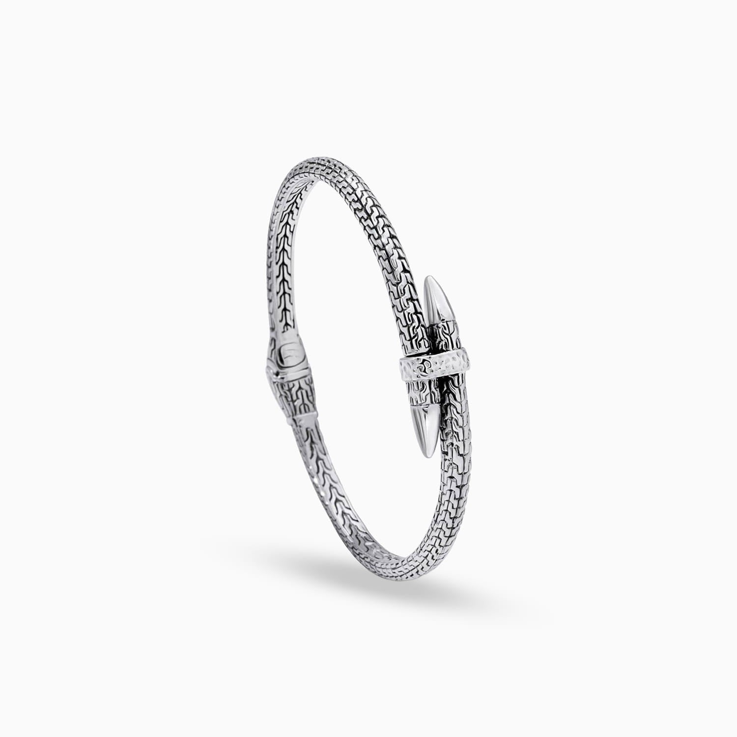 Spear Link: Sterling Silver Bangle Bracelet