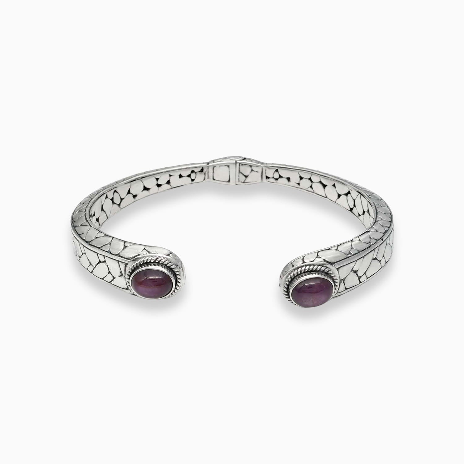 Star Sapphire Sterling Silver Bangle Bracelet