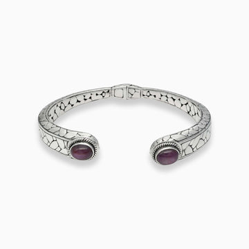 Star Sapphire Sterling Silver Bangle Bracelet