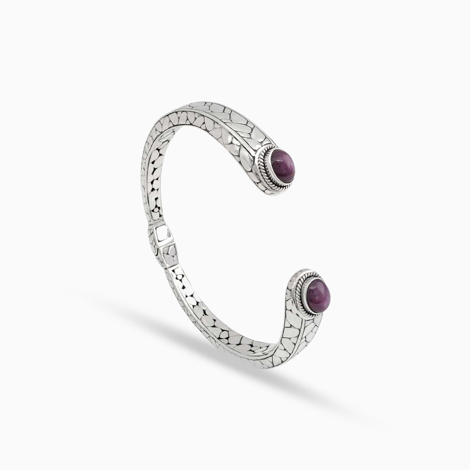 Star Sapphire Sterling Silver Bangle Bracelet