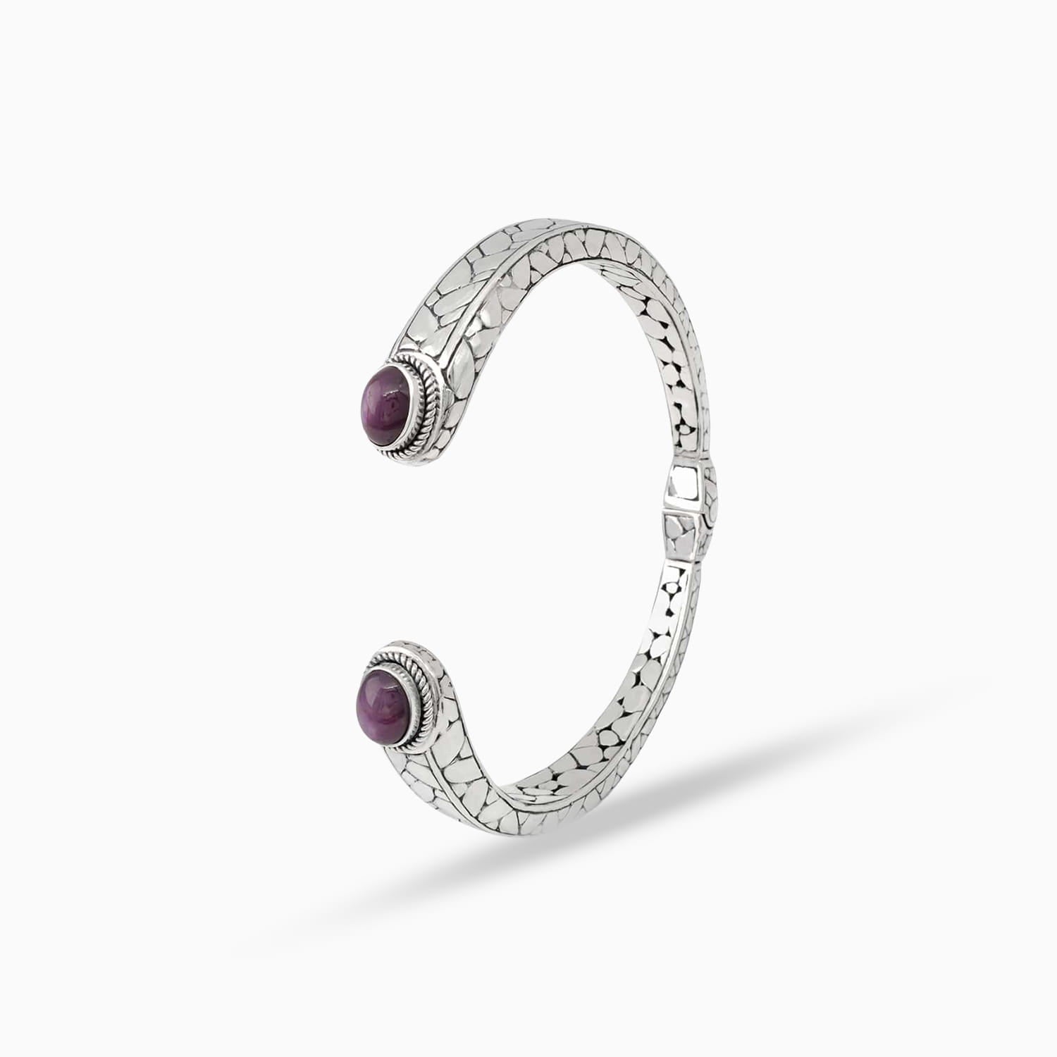 Star Sapphire Sterling Silver Bangle Bracelet