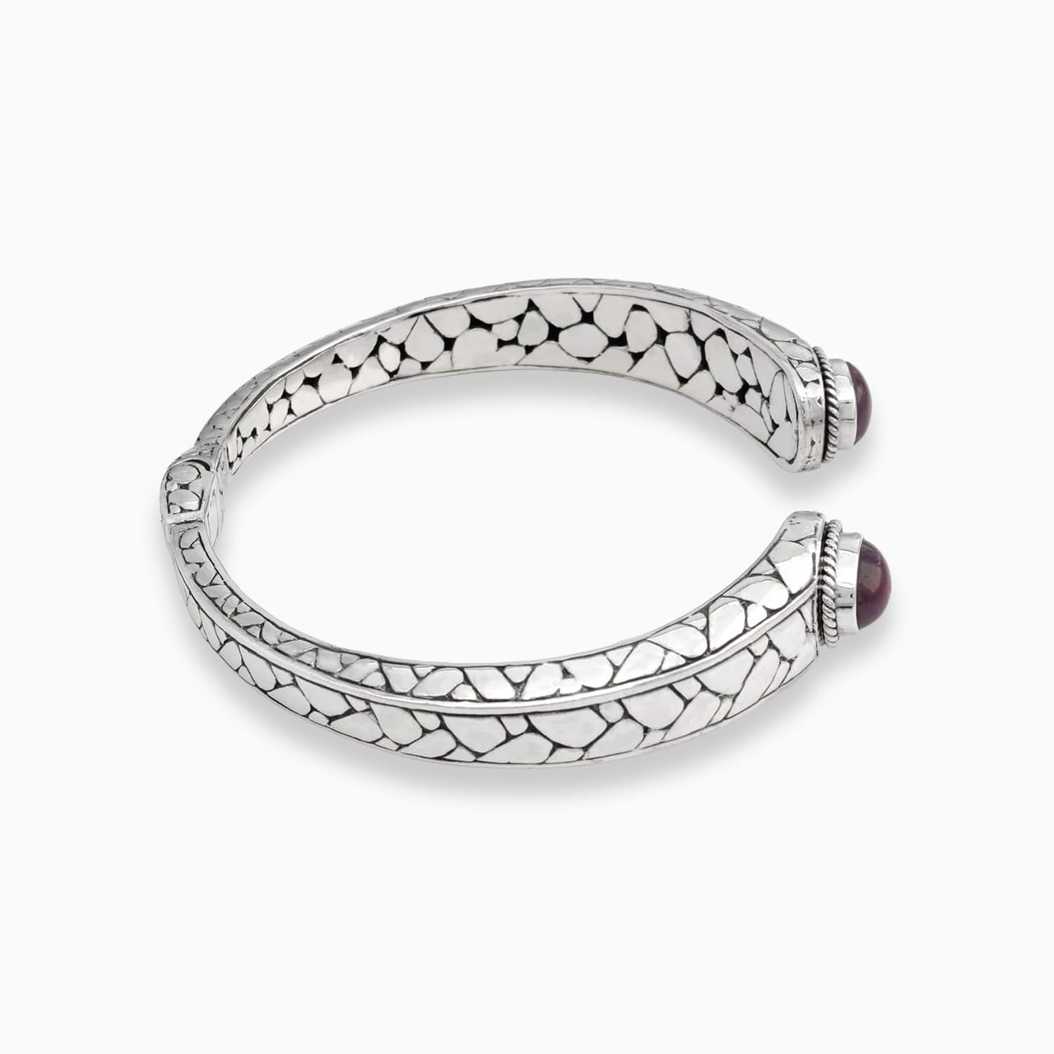 Star Sapphire Sterling Silver Bangle Bracelet