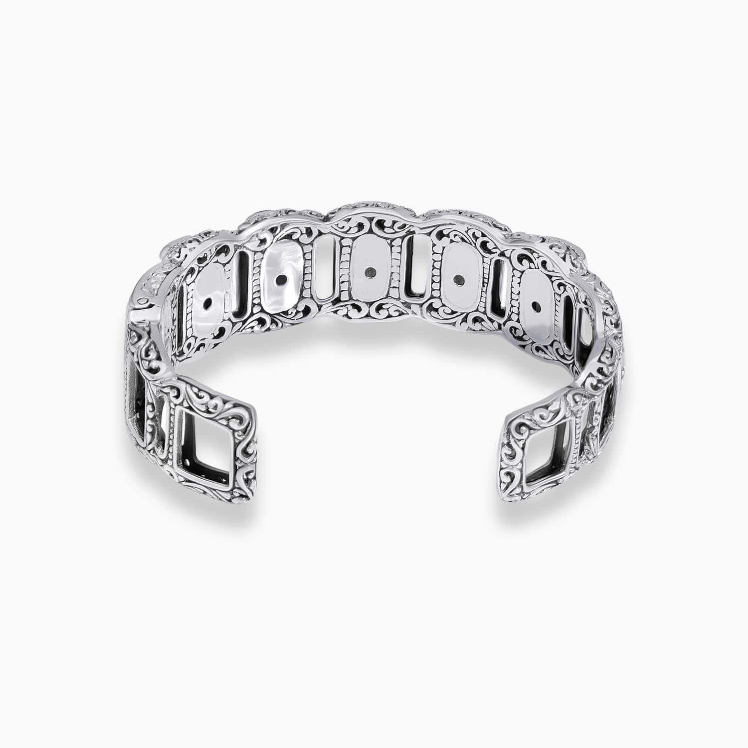 Blue Rhythm: Labradorite & Sterling Silver Bangle Bracelet